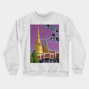 View at Wat Phra Kaew, Bangkok, Thailand Crewneck Sweatshirt